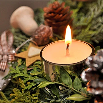 Advent wreath with candle