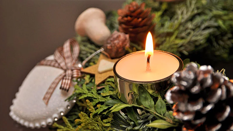 Advent wreath with candle