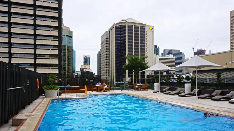 Beautiful pool above the city roofs Beautiful pool above the city roofs
