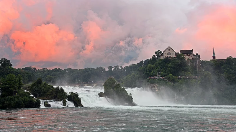 Sonnenuntergang am Rheinfall Schaffhausen