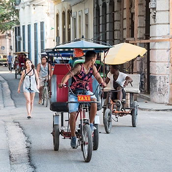 Bicycle taxi in Havana Cuba