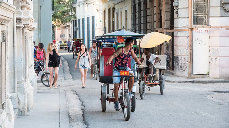 Bicycle taxi in Havana Cuba