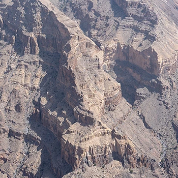 Rock wall at Jebel Shams in Oman