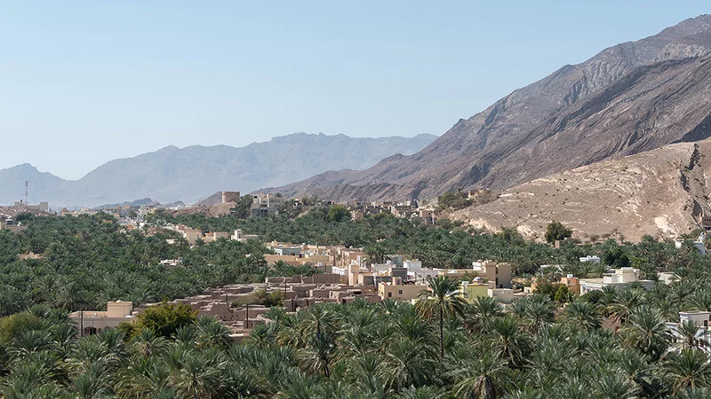 Mountains and green valleys in Oman