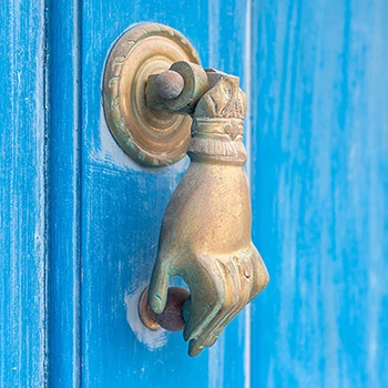 Blue door on Santorini