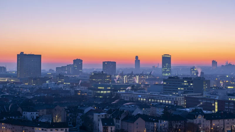 Frankfurt bei Sonnenaufgang