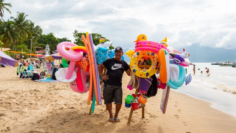 Beach vendors in Brazil