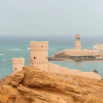 Arabian lighthouse in Sur in Oman