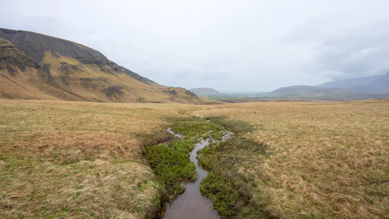 Meadows and river landscape Meadows and river landscape