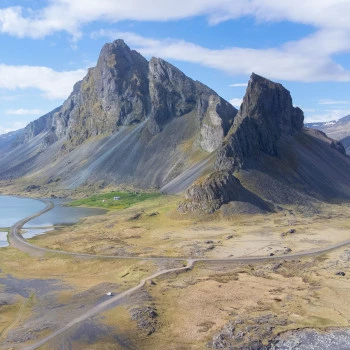 Mountains at Hvalnes Lighthouse