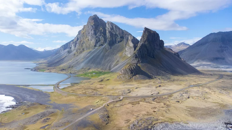 Mountains at Hvalnes Lighthouse