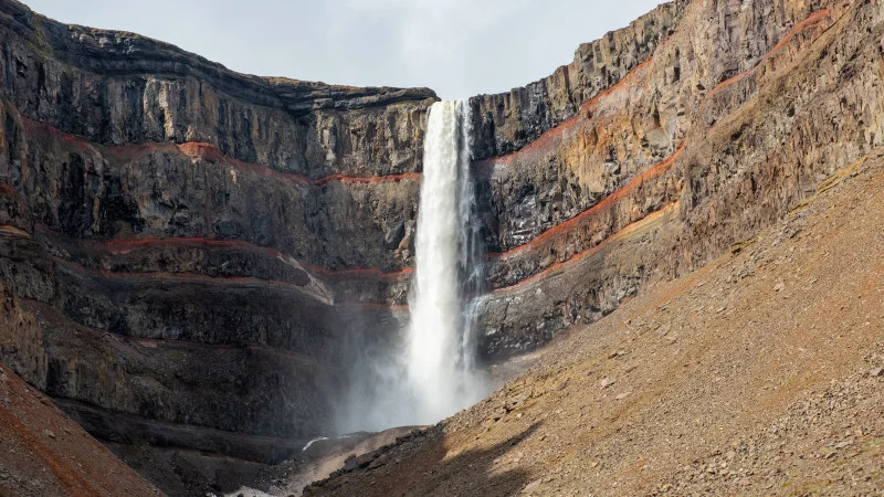 Hengifoss waterfall Hengifoss waterfall