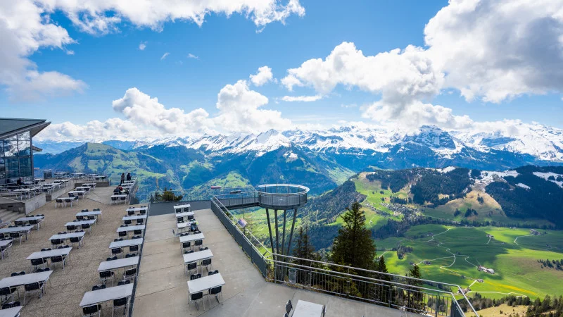 Bergstation Stanserhorn mit Ausblick