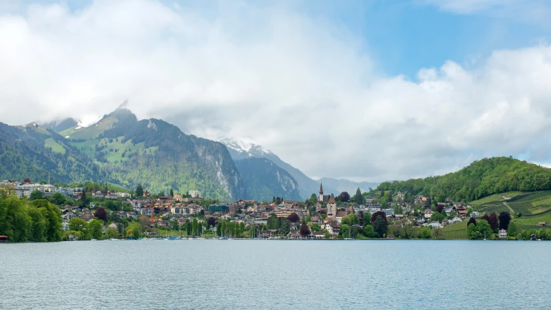 Landscape Spiez on Lake Thun