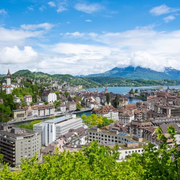 Lucerne from the viewpoint Gütsch