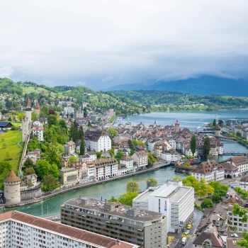 View of Lucerne and Lake Lucerne