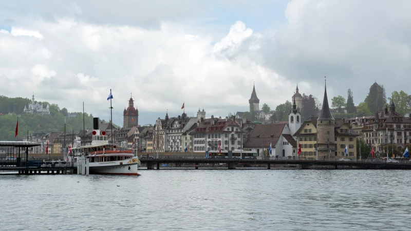 Lucerne skyline with steamboat