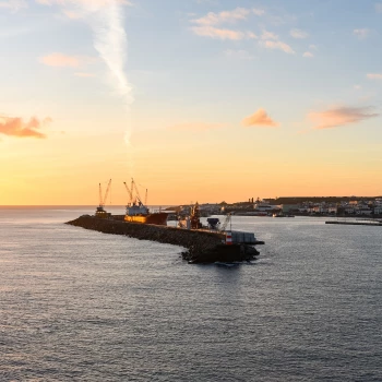 Port of Ponta Delgada on Sao Miguel