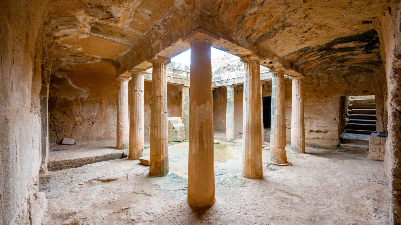 Peristyle at the royal tombs of Nea Paphos