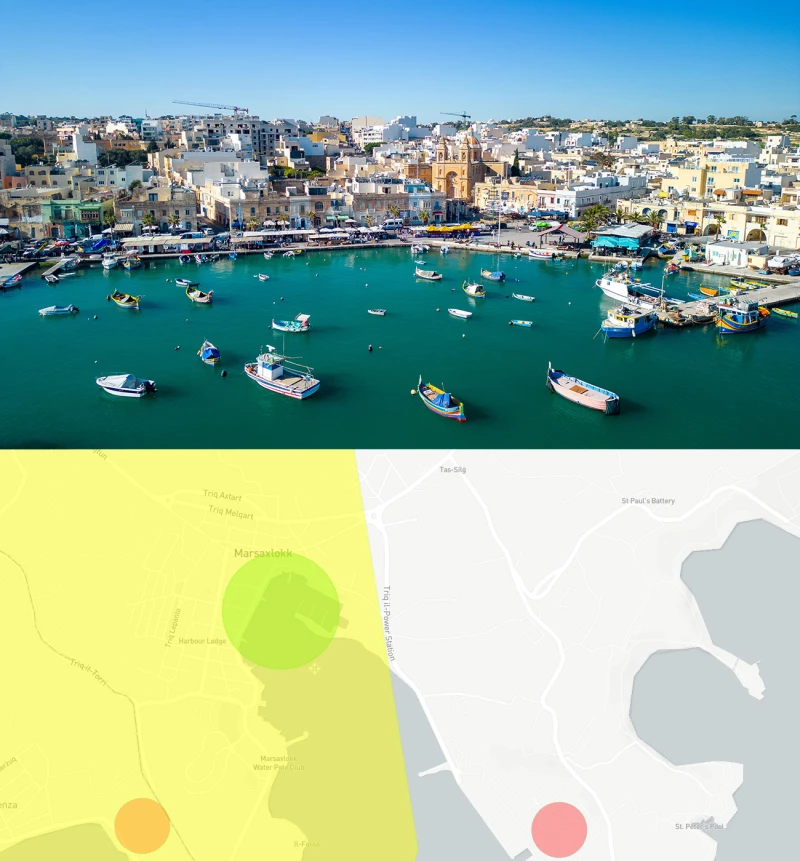 Top 2 - Mit der Drohne im Marsaxlokk Hafen Top 2 - Mit der Drohne im Marsaxlokk Hafen