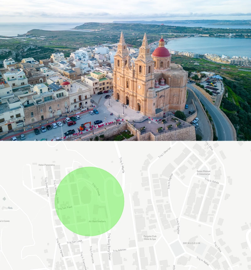 Top 5 - Mellieha mit Pfarrkirche Top 5 - Mellieha mit Pfarrkirche