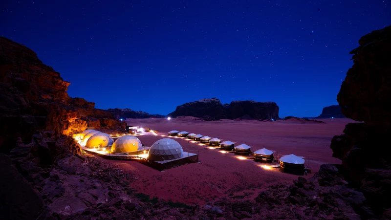 Wadi Rum Bedouin Camp bei Nacht
