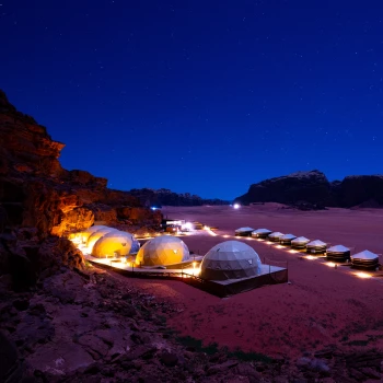 Wadi Rum Bedouin Camp at night