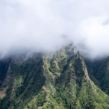 Mountains on La Gomera in the fog