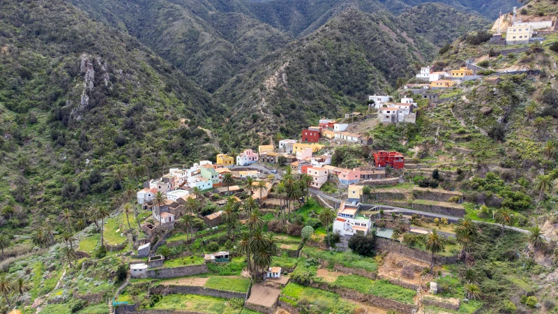 Luftaufnahme von Macayo auf La Gomera Luftaufnahme von Macayo auf La Gomera