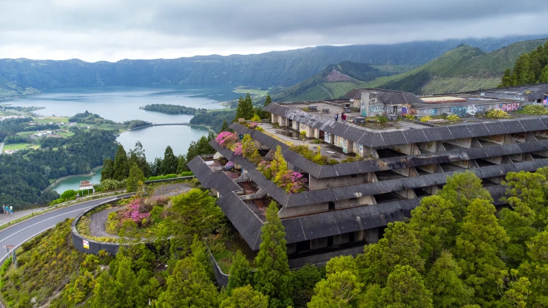 Old hotel as a lost place on Sao Miguel