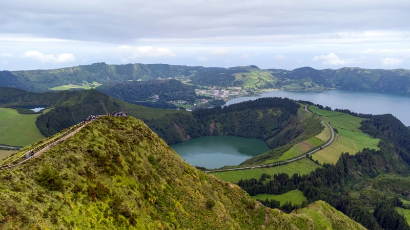 Crater lakes near Sete Cidades on Sao Miguel