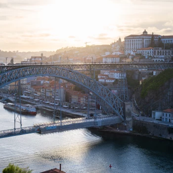 Sonnenuntergang Porto mit Ponte Luis