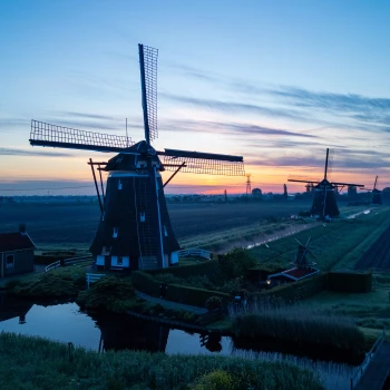 Windmill before sunrise