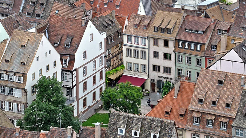 Aussicht vom Münster auf die Altstadt von Straßburg