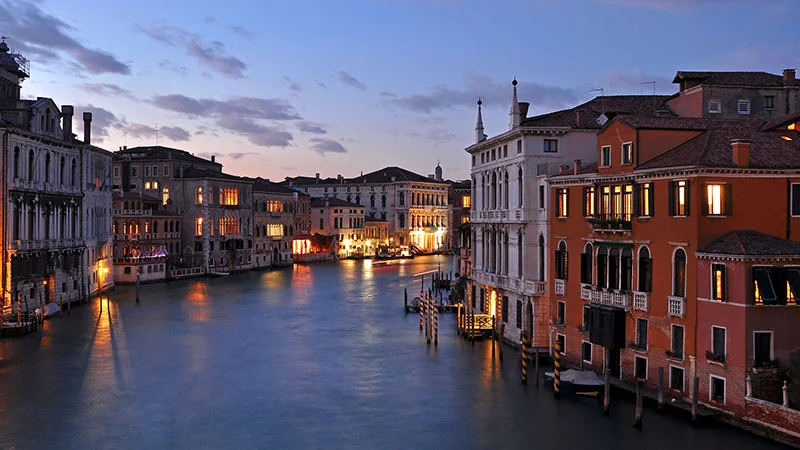 Sonnenuntergang am Canal Grande in Venedig