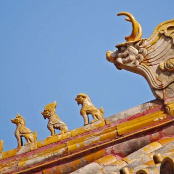 Roof decoration in the Forbidden City in Beijing