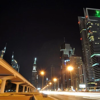 Sheik Zayed Road Dubai at night