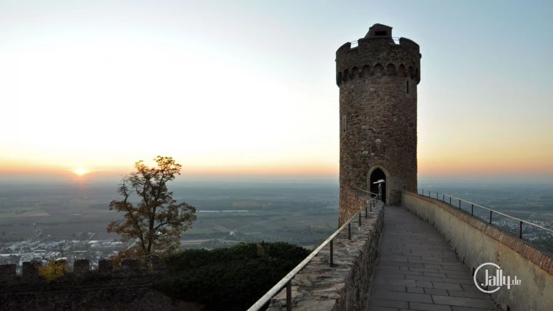 Sonnenuntergang Schloss Auerbach Hessen