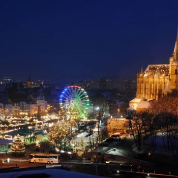 Weihnachtsmarkt in Erfurt bei Nacht