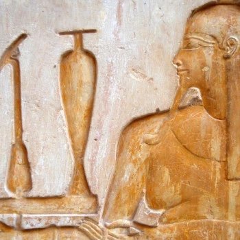 Ägyptische Malerei im Tempel der Hatschepsut Luxor