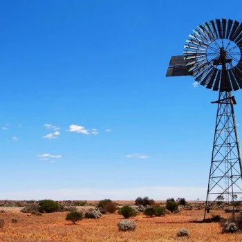 Windmühle als Wasserpumpe in Australien